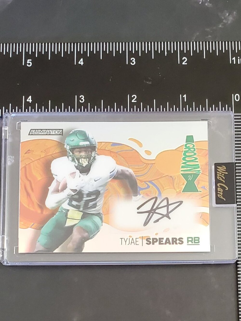 Tyjae Spears 2023 Wild Card Alumination Groovy Orange & Green /25 #AG-47